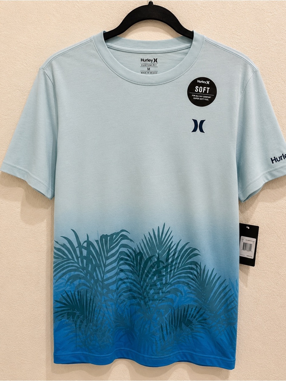 Hurley Boys Soft Graphic T-Shirt | Blue Palm Print | Size XL (13-15 Yrs) | NWT‌